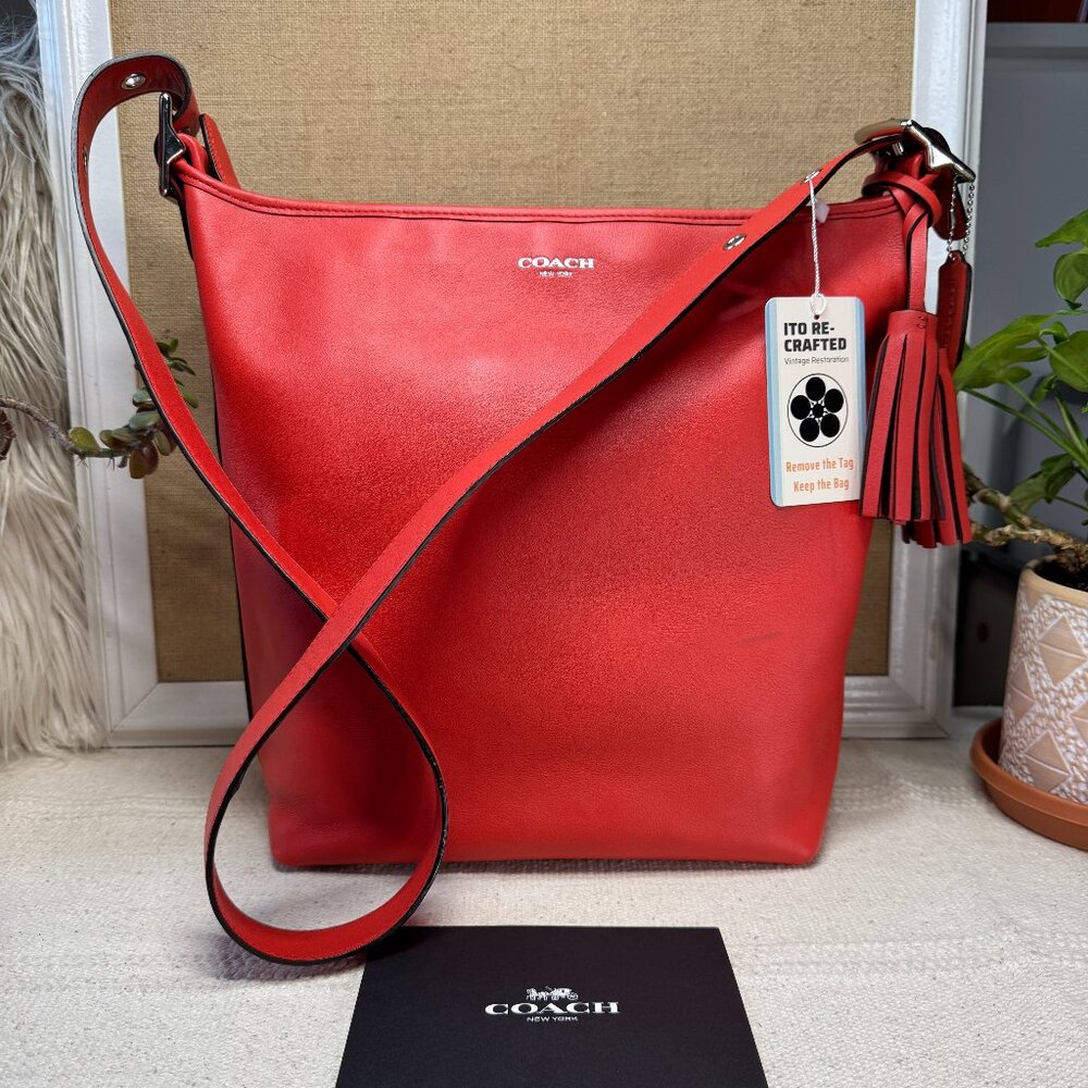SOLD - Coach Legacy Duffle in Coral Red Limited Ed. - Cleaned, Restored